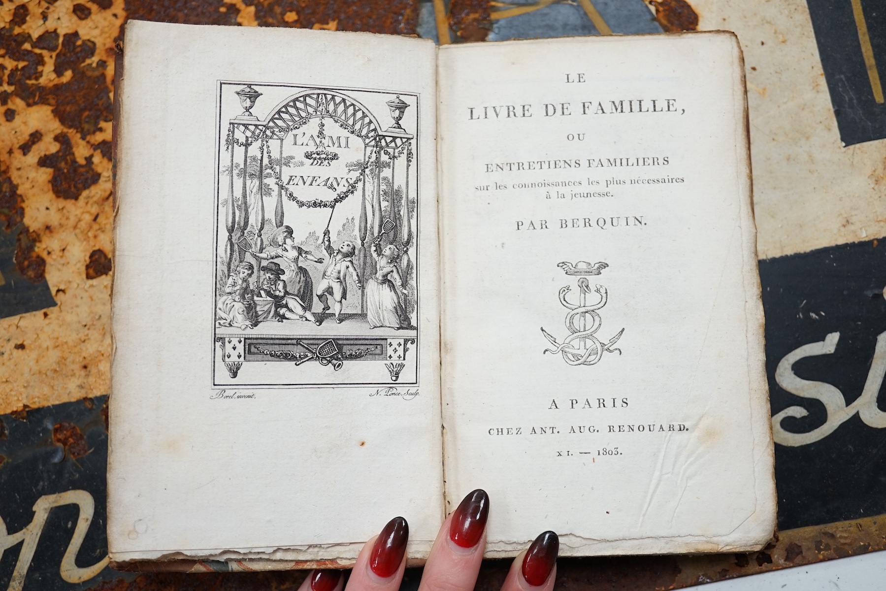 Smollett, Tobias - The Miscellaneous Works. 12 vols. contemp. half calf and marbled boards, sm.8vo. 1824; Berguin - Oeuvres Completes. nouvelle edition, 8 vols. engraved plates. contemp. half calf and marbled boards, red